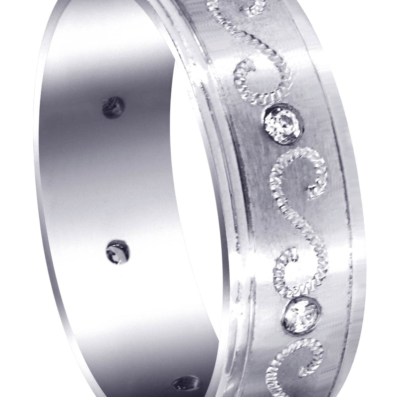 Diamond Mens Wedding Band | 0.16 Carats | Satin Finish (Quinn)