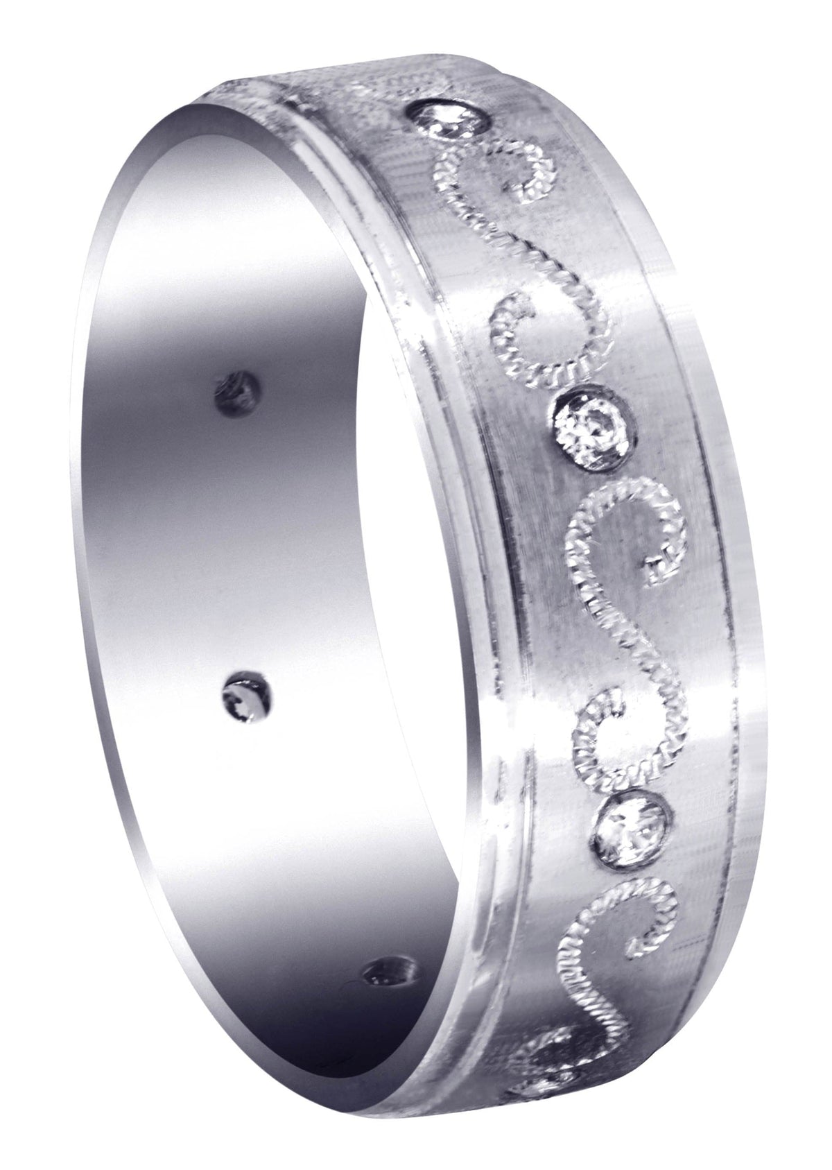 Diamond Mens Wedding Band | 0.16 Carats | Satin Finish (Quinn)