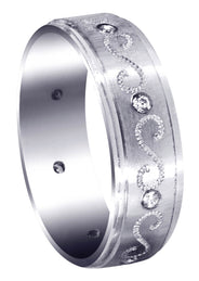 Diamond Mens Wedding Band | 0.16 Carats | Satin Finish (Quinn)