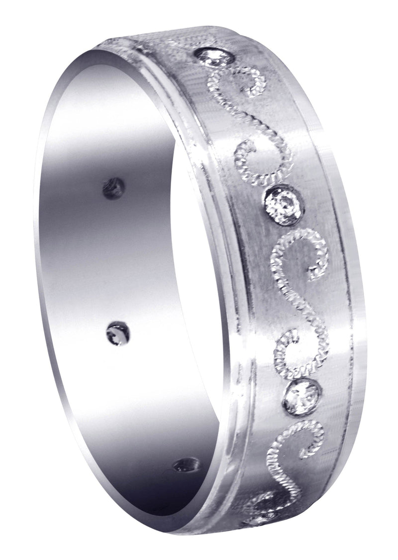 Diamond Mens Wedding Band | 0.16 Carats | Satin Finish (Quinn)
