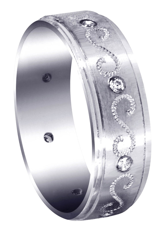 Diamond Mens Wedding Band | 0.16 Carats | Satin Finish (Quinn)