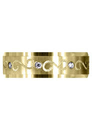 Yellow Gold Diamond Mens Wedding Band | 0.16 Carats | Satin Finish (Quinn)