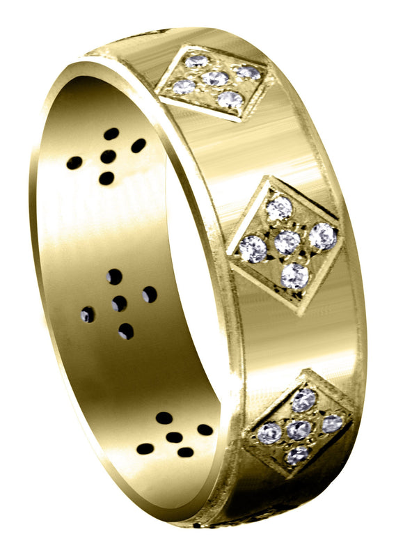 Yellow Gold Diamond Mens Wedding Band | 0.6 Carats | Satin Finish (Shawn)