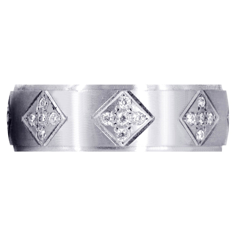 Diamond Mens Wedding Band | 0.6 Carats | Satin Finish (Shawn)