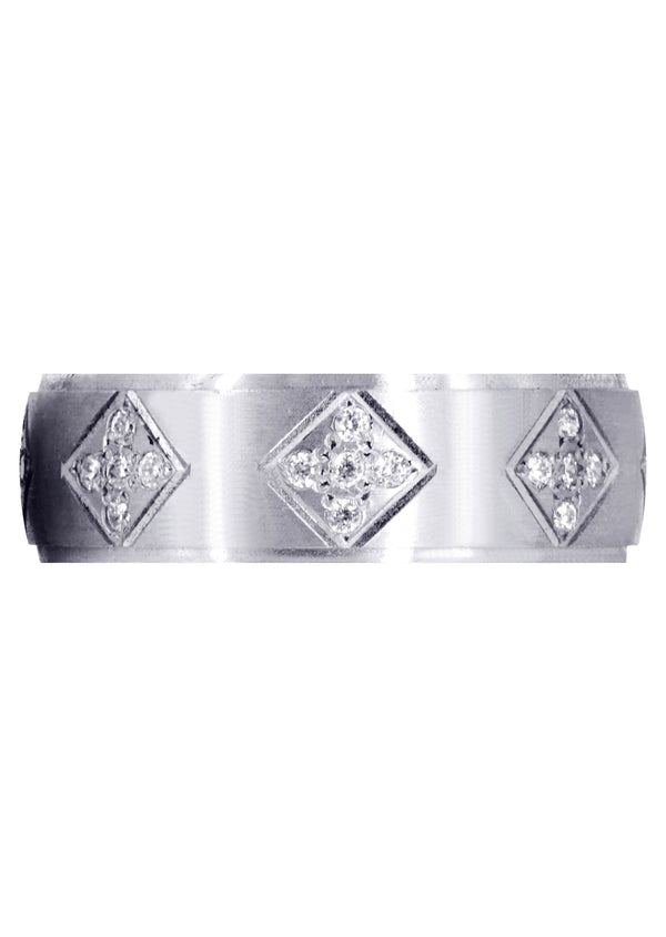 Diamond Mens Wedding Band | 0.6 Carats | Satin Finish (Shawn)