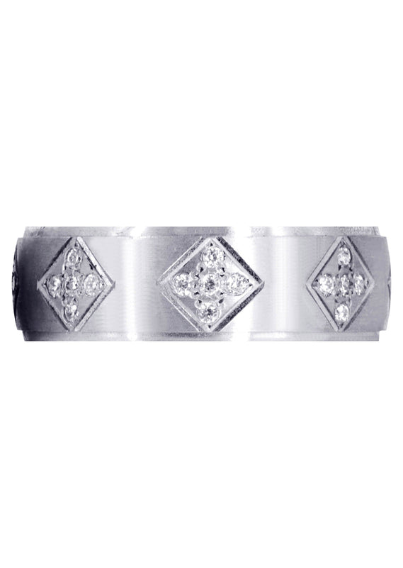 Diamond Mens Wedding Band | 0.6 Carats | Satin Finish (Shawn)