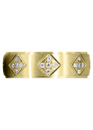 Yellow Gold Diamond Mens Wedding Band | 0.6 Carats | Satin Finish (Shawn)