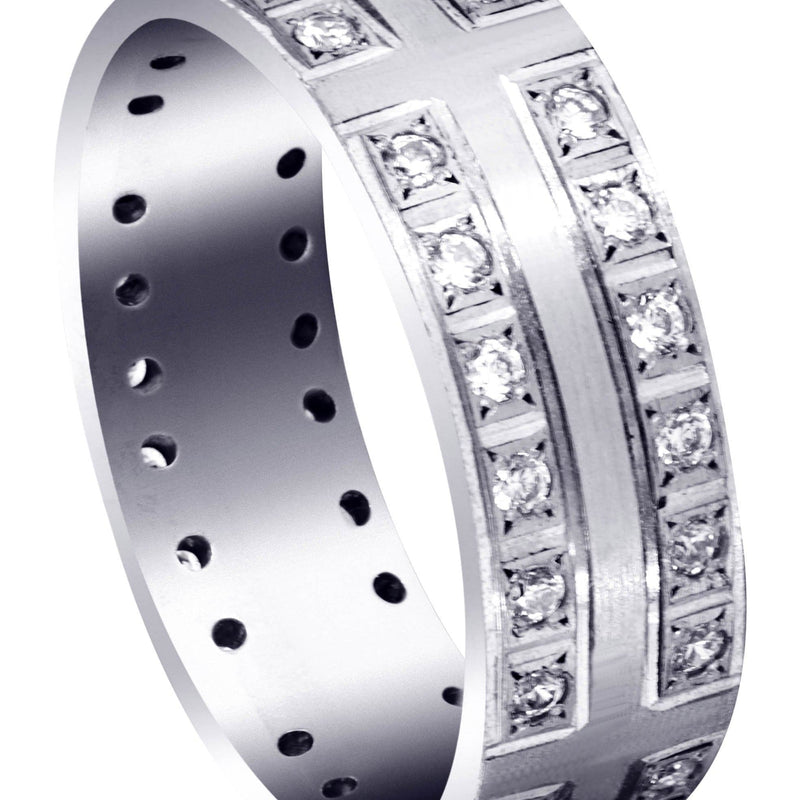 Diamond Mens Engagement Ring | 0.72 Carats | Satin Finish (Atticus)