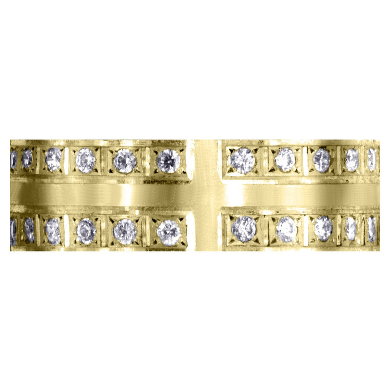 Yellow Gold Diamond Mens Engagement Ring | 0.72 Carats | Satin Finish (Atticus)