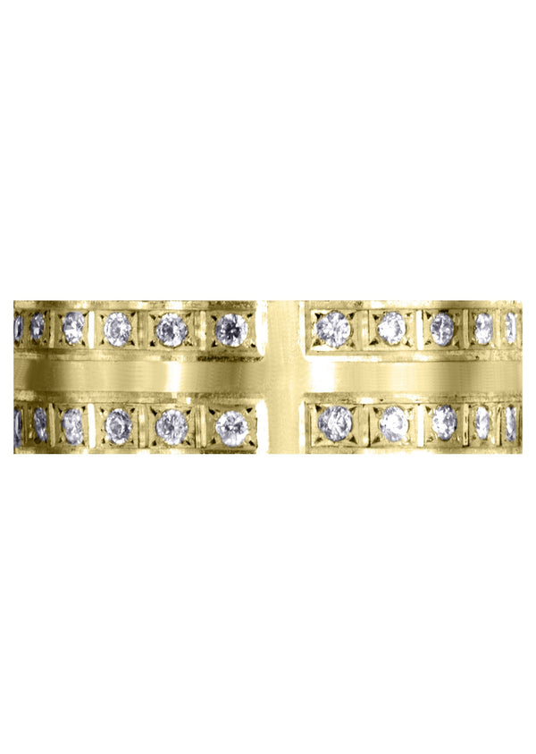 Yellow Gold Diamond Mens Engagement Ring | 0.72 Carats | Satin Finish (Atticus)