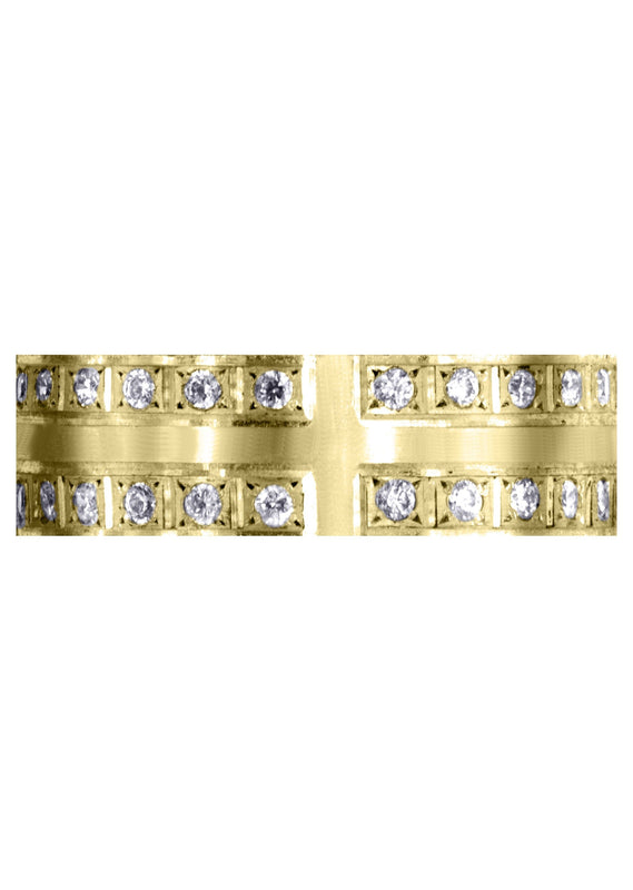 Yellow Gold Diamond Mens Engagement Ring | 0.72 Carats | Satin Finish (Atticus)