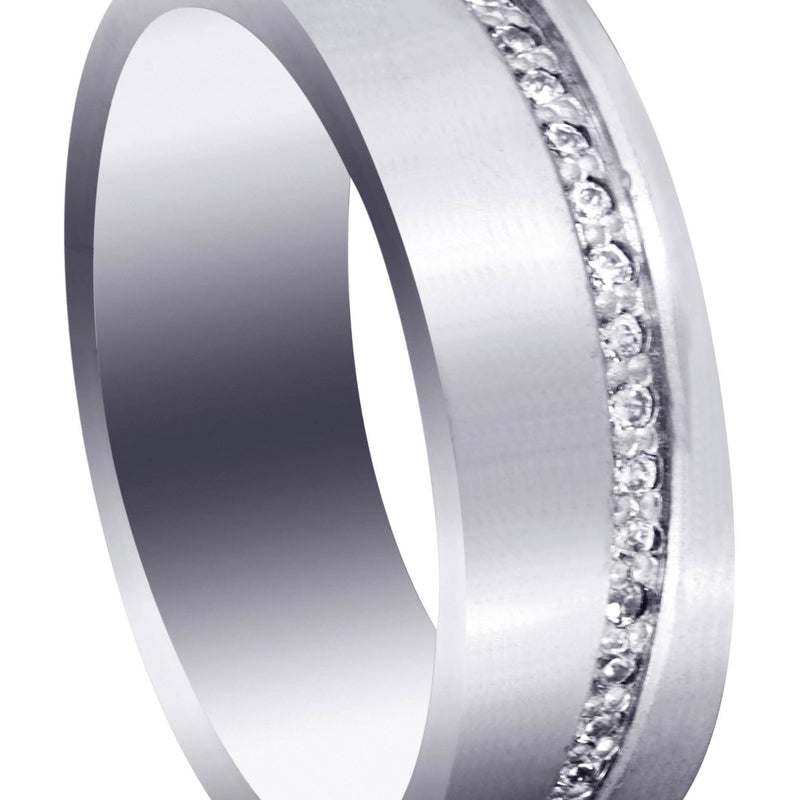 Diamond Mens Engagement Ring | 0.45 Carats | Satin Finish (Sergio)
