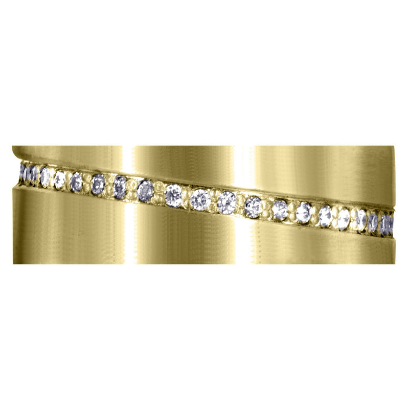 Yellow Gold Diamond Mens Engagement Ring | 0.45 Carats | Satin Finish (Sergio)