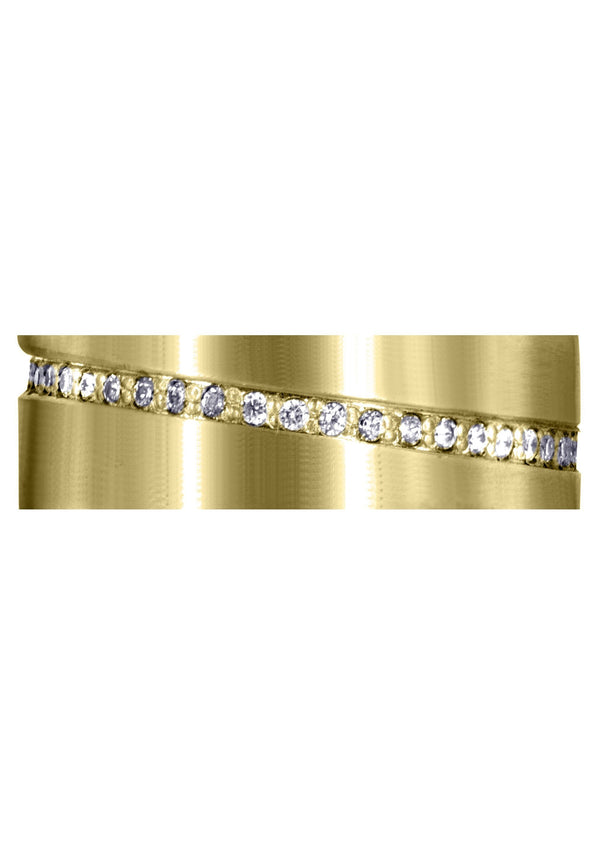 Yellow Gold Diamond Mens Engagement Ring | 0.45 Carats | Satin Finish (Sergio)