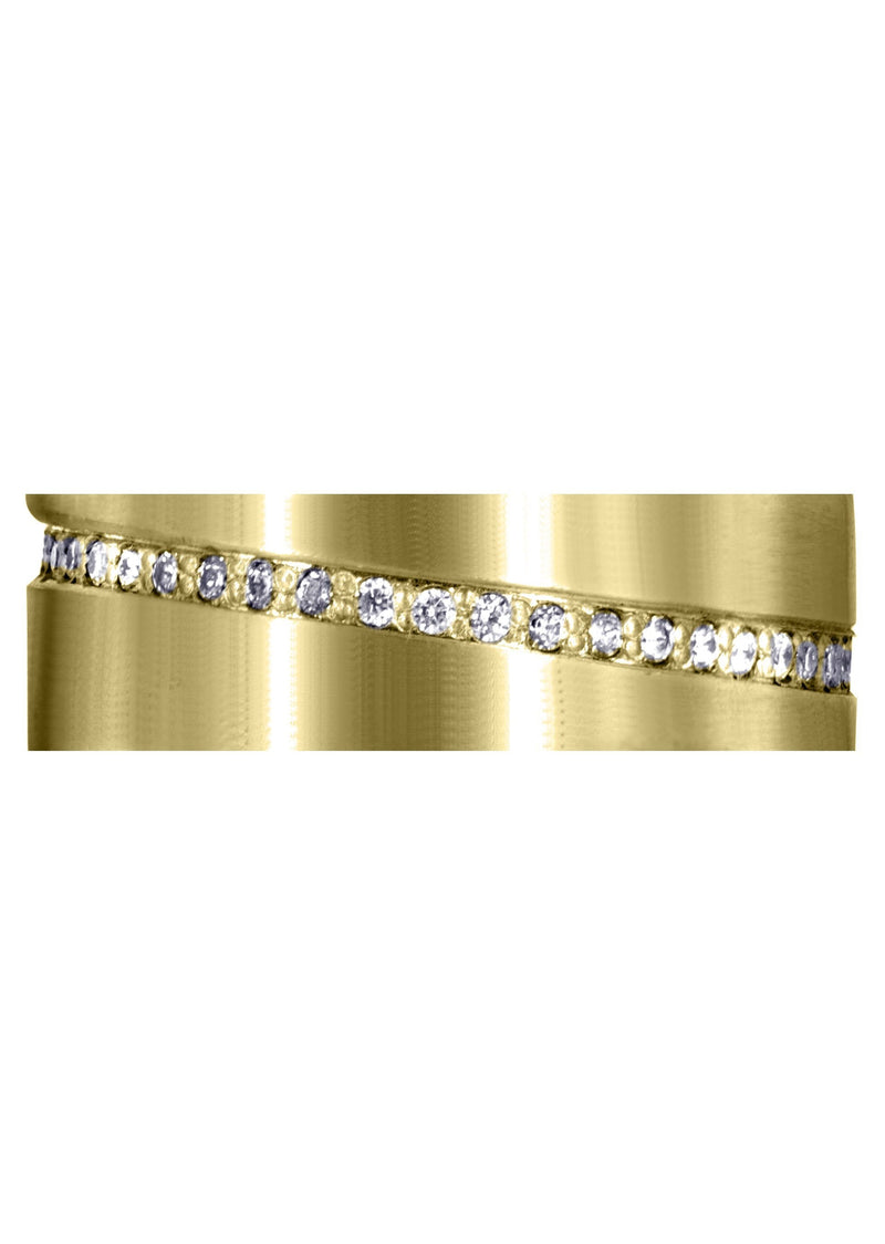 Yellow Gold Diamond Mens Engagement Ring | 0.45 Carats | Satin Finish (Sergio)