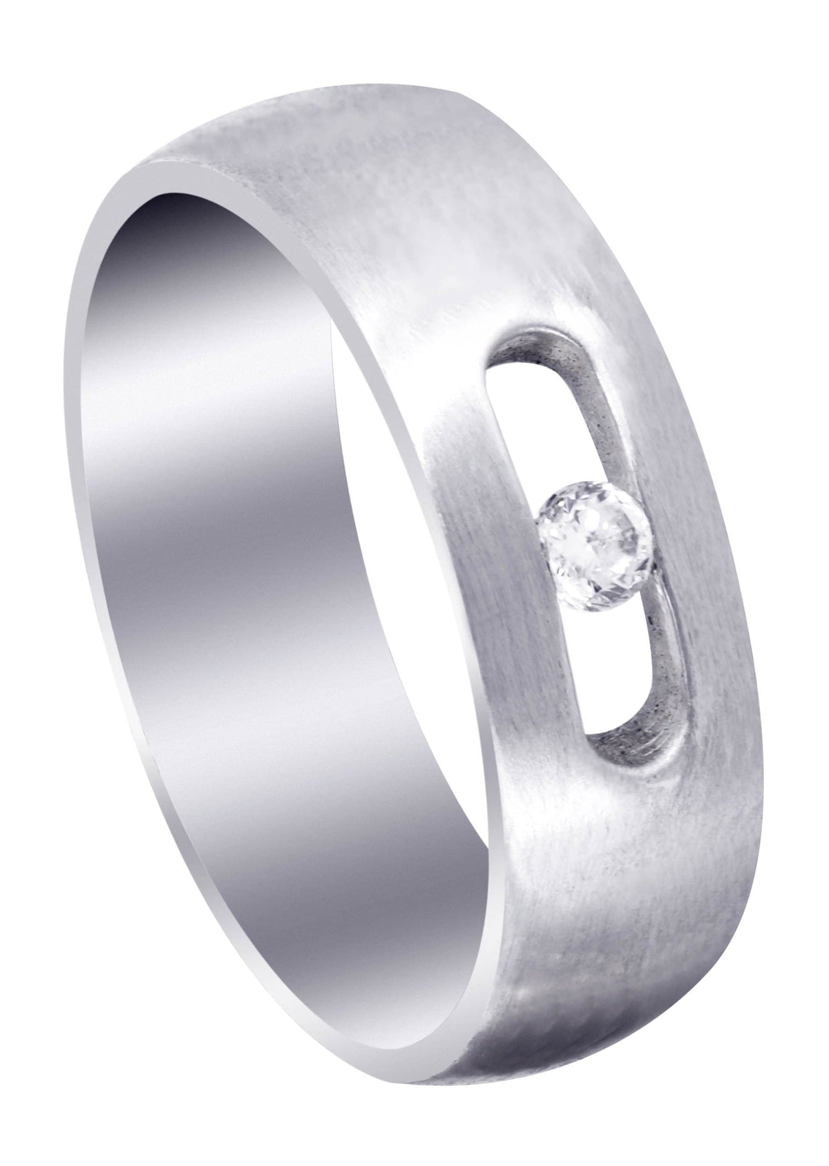 Diamond Mens Wedding Band | 0.1 Carats | Satin Finish (Jett)