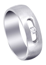 Diamond Mens Wedding Band | 0.1 Carats | Satin Finish (Jett)