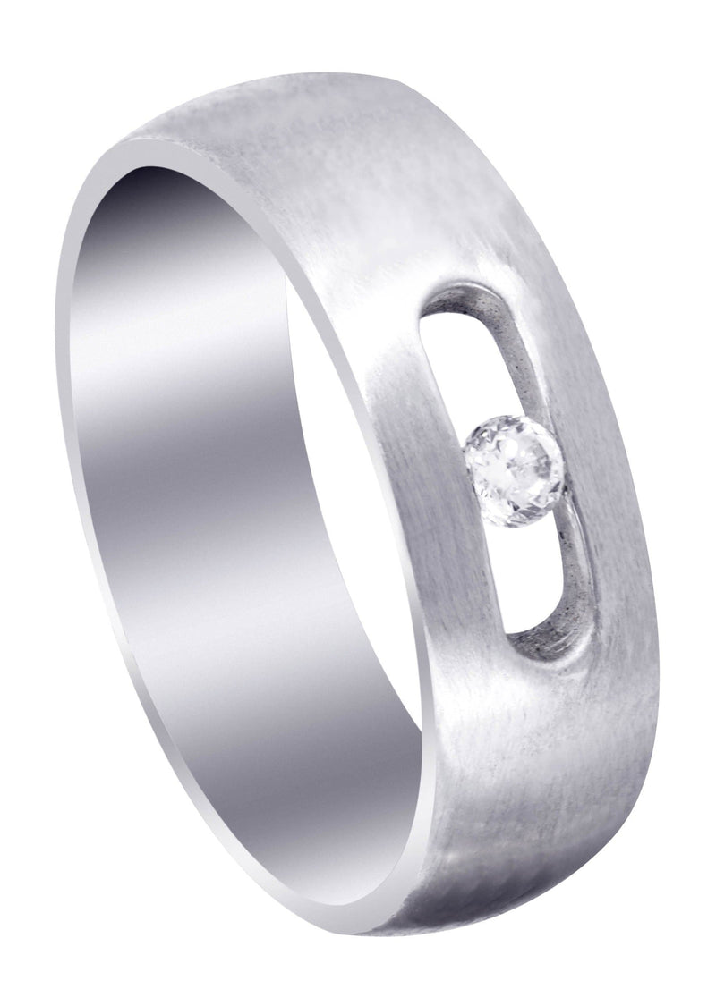 Diamond Mens Wedding Band | 0.1 Carats | Satin Finish (Jett)
