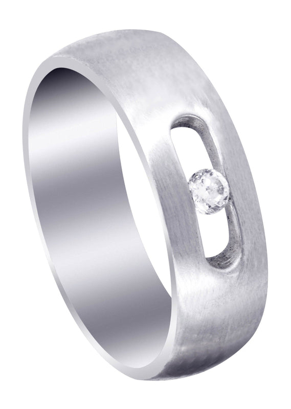 Diamond Mens Wedding Band | 0.1 Carats | Satin Finish (Jett)