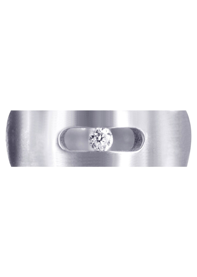 Diamond Mens Wedding Band | 0.1 Carats | Satin Finish (Jett)