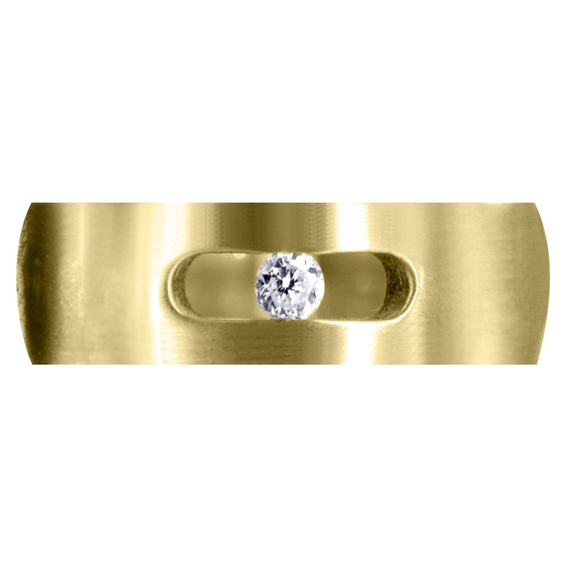 Yellow Gold Diamond Mens Wedding Band | 0.1 Carats | Satin Finish (Jett)