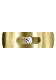 Yellow Gold Diamond Mens Wedding Band | 0.1 Carats | Satin Finish (Jett)