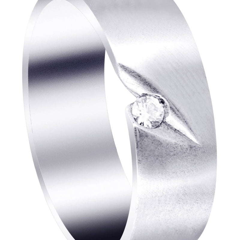 Diamond Mens Wedding Band | 0.07 Carats | Satin Finish (Thiago)