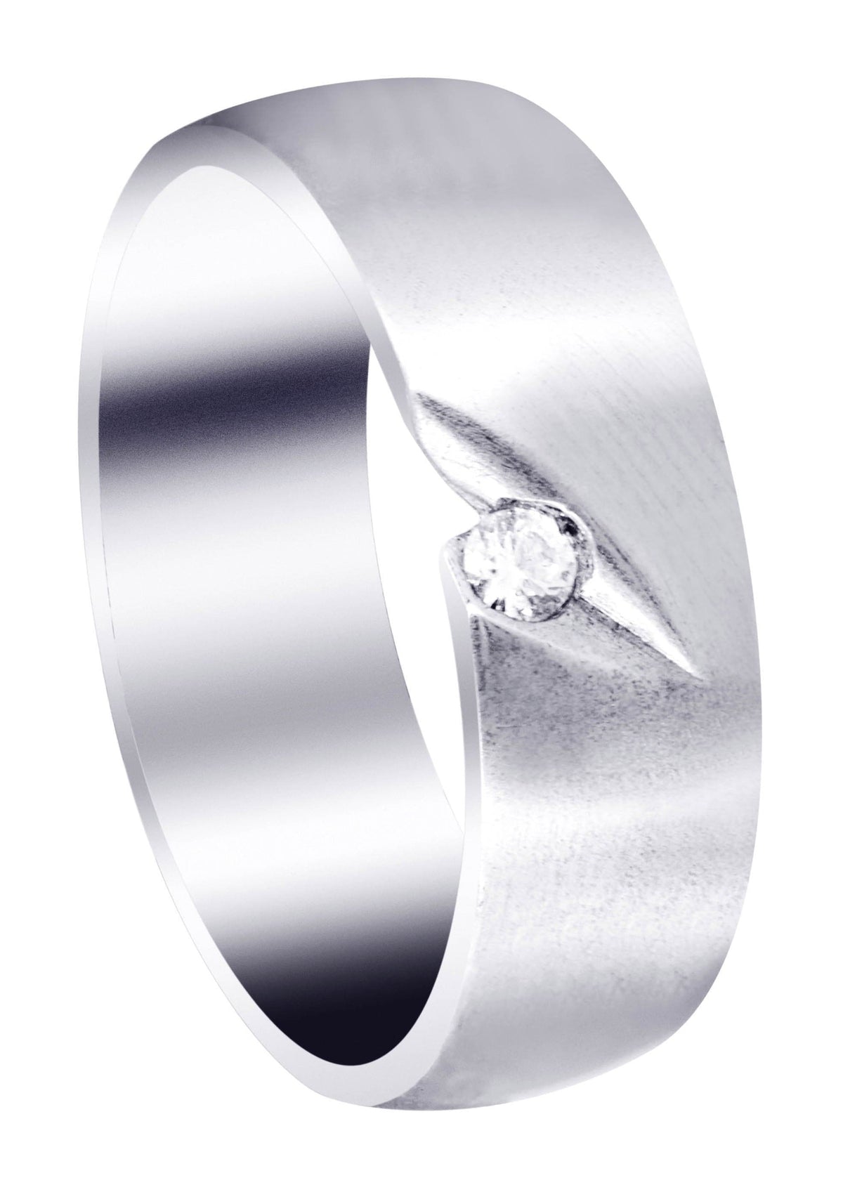 Diamond Mens Wedding Band | 0.07 Carats | Satin Finish (Thiago)