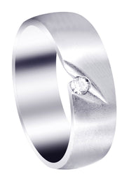 Diamond Mens Wedding Band | 0.07 Carats | Satin Finish (Thiago)