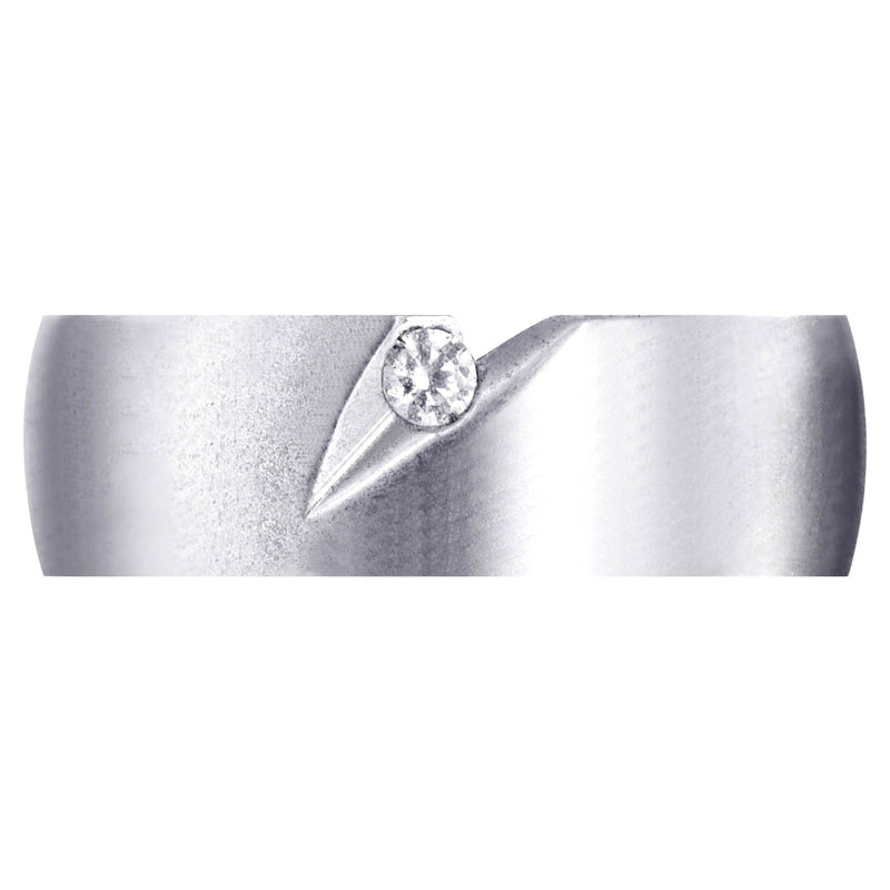 Diamond Mens Wedding Band | 0.07 Carats | Satin Finish (Thiago)