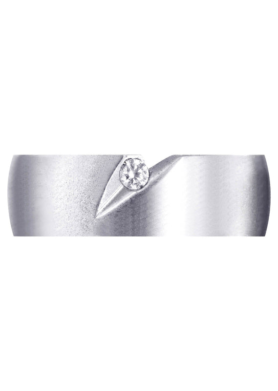 Diamond Mens Wedding Band | 0.07 Carats | Satin Finish (Thiago)