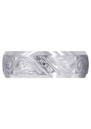 Diamond Mens Wedding Band | 0.18 Carats | Satin Finish (Kyrie)