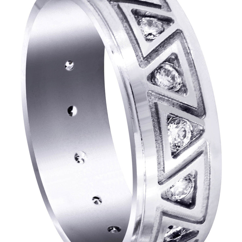 Diamond Mens Wedding Band | 0.64 Carats | Satin / High Polish Finish (Killian)