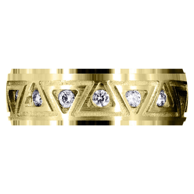 Yellow Gold Diamond Mens Wedding Band | 0.64 Carats | Satin / High Polish Finish (Killian)