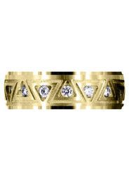 Yellow Gold Diamond Mens Wedding Band | 0.64 Carats | Satin / High Polish Finish (Killian)
