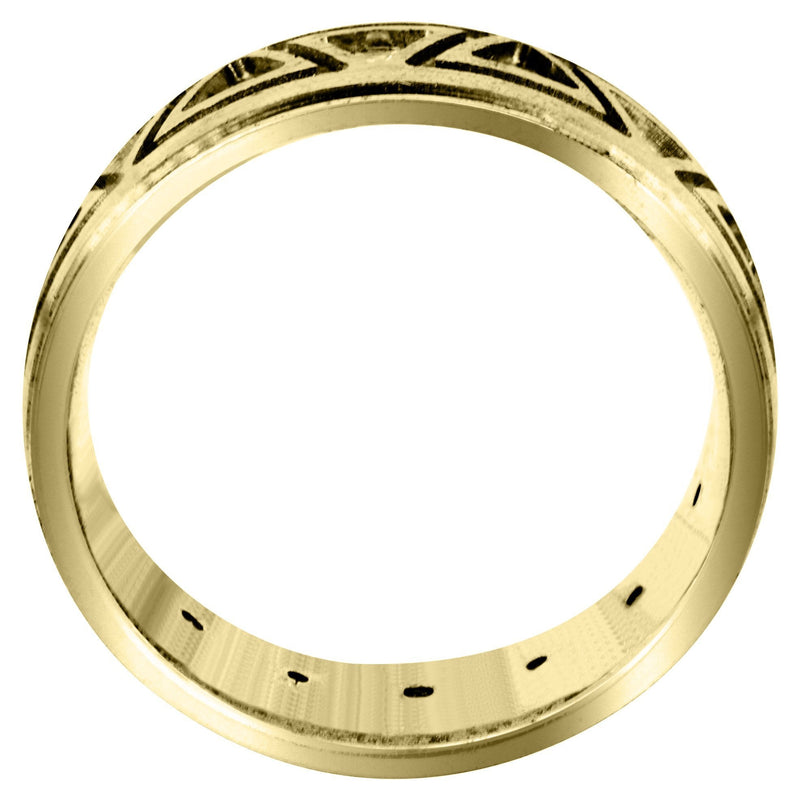 Yellow Gold Diamond Mens Wedding Band | 0.64 Carats | Satin / High Polish Finish (Killian)