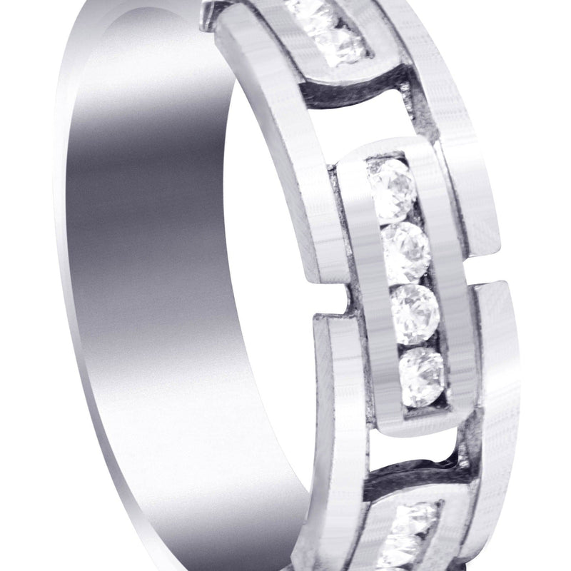 Diamond Mens Wedding Band | 0.36 Carats | Satin Finish (Gregory)