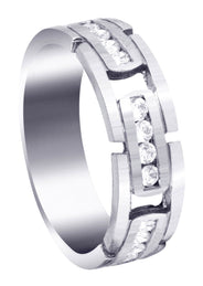Diamond Mens Wedding Band | 0.36 Carats | Satin Finish (Gregory)