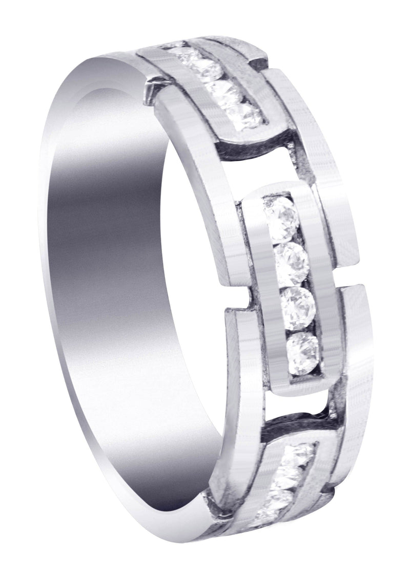 Diamond Mens Wedding Band | 0.36 Carats | Satin Finish (Gregory)