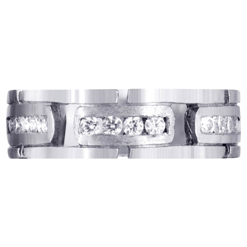 Diamond Mens Wedding Band | 0.36 Carats | Satin Finish (Gregory)