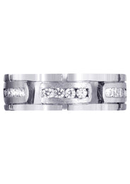 Diamond Mens Wedding Band | 0.36 Carats | Satin Finish (Gregory)