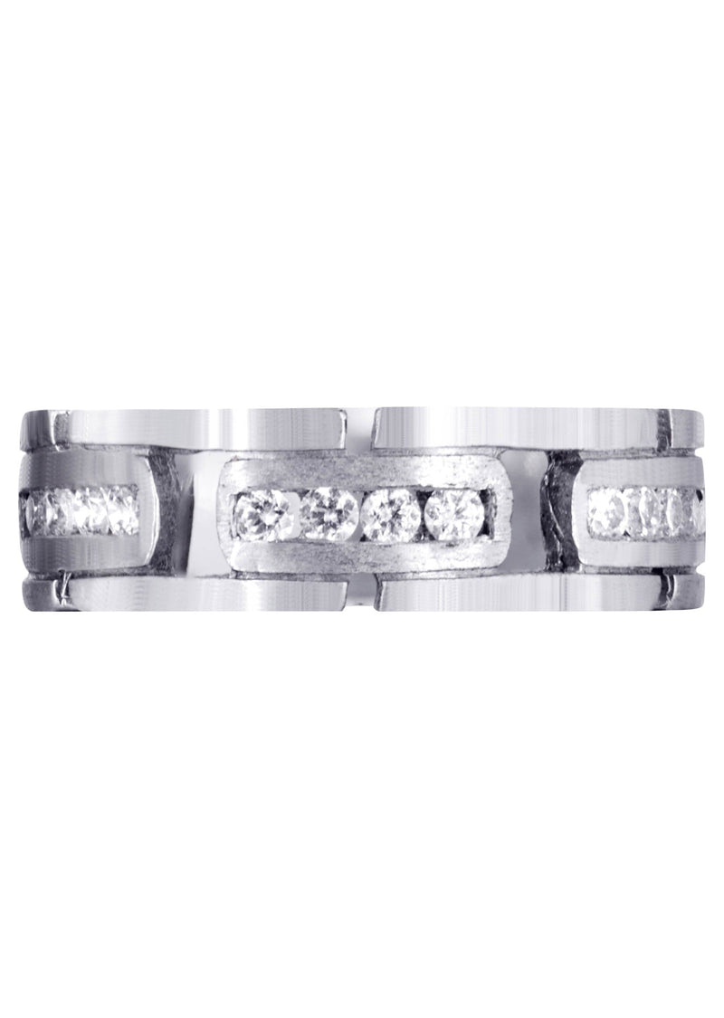 Diamond Mens Wedding Band | 0.36 Carats | Satin Finish (Gregory)