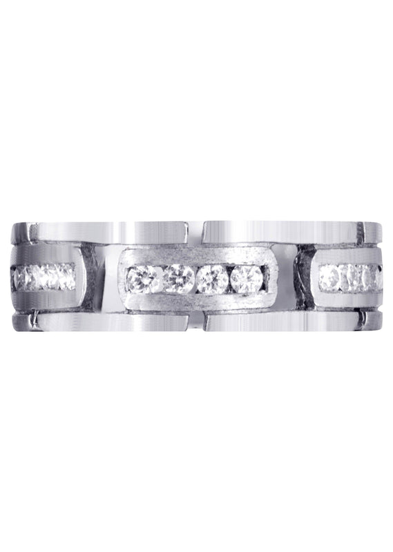 Diamond Mens Wedding Band | 0.36 Carats | Satin Finish (Gregory)