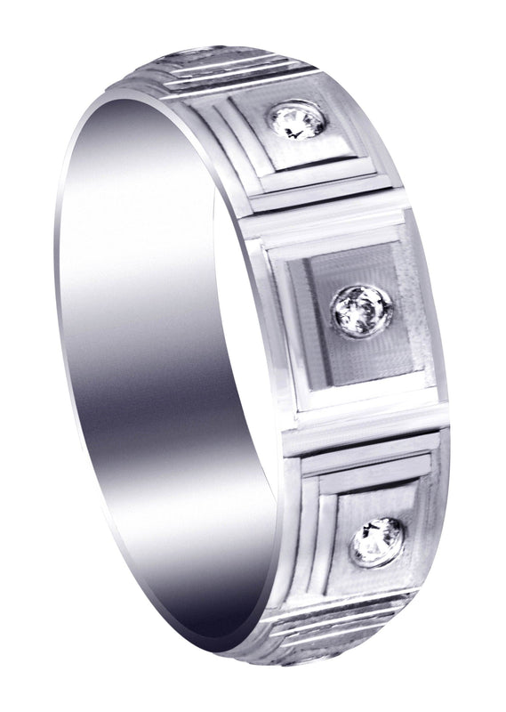 Diamond Mens Wedding Band | 0.24 Carats | Wire Matt Finish (Angelo)
