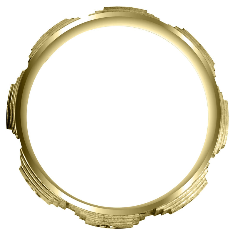 Yellow Gold Diamond Mens Wedding Band | 0.24 Carats | Wire Matt Finish (Angelo)