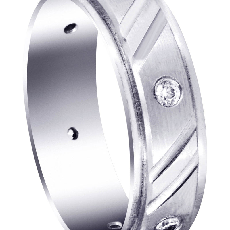 Diamond Mens Wedding Band | 0.24 Carats | Satin Finish (Louis)