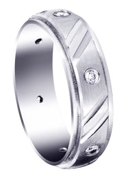 Diamond Mens Wedding Band | 0.24 Carats | Satin Finish (Louis)