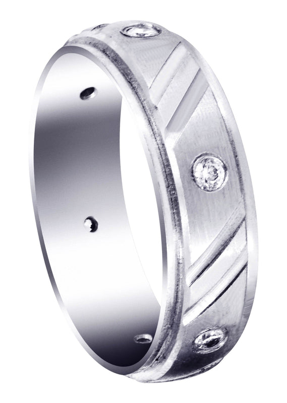 Diamond Mens Wedding Band | 0.24 Carats | Satin Finish (Louis)