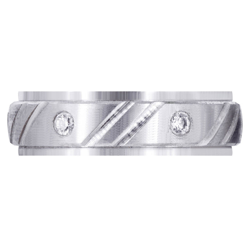 Diamond Mens Wedding Band | 0.24 Carats | Satin Finish (Louis)
