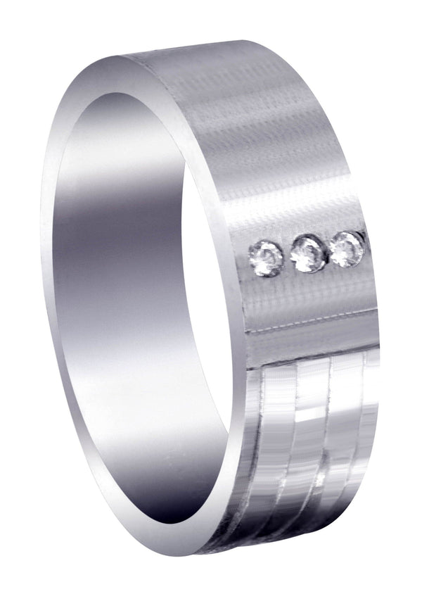 Diamond Mens Wedding Band | 0.06 Carats | Satin Finish (Lane)